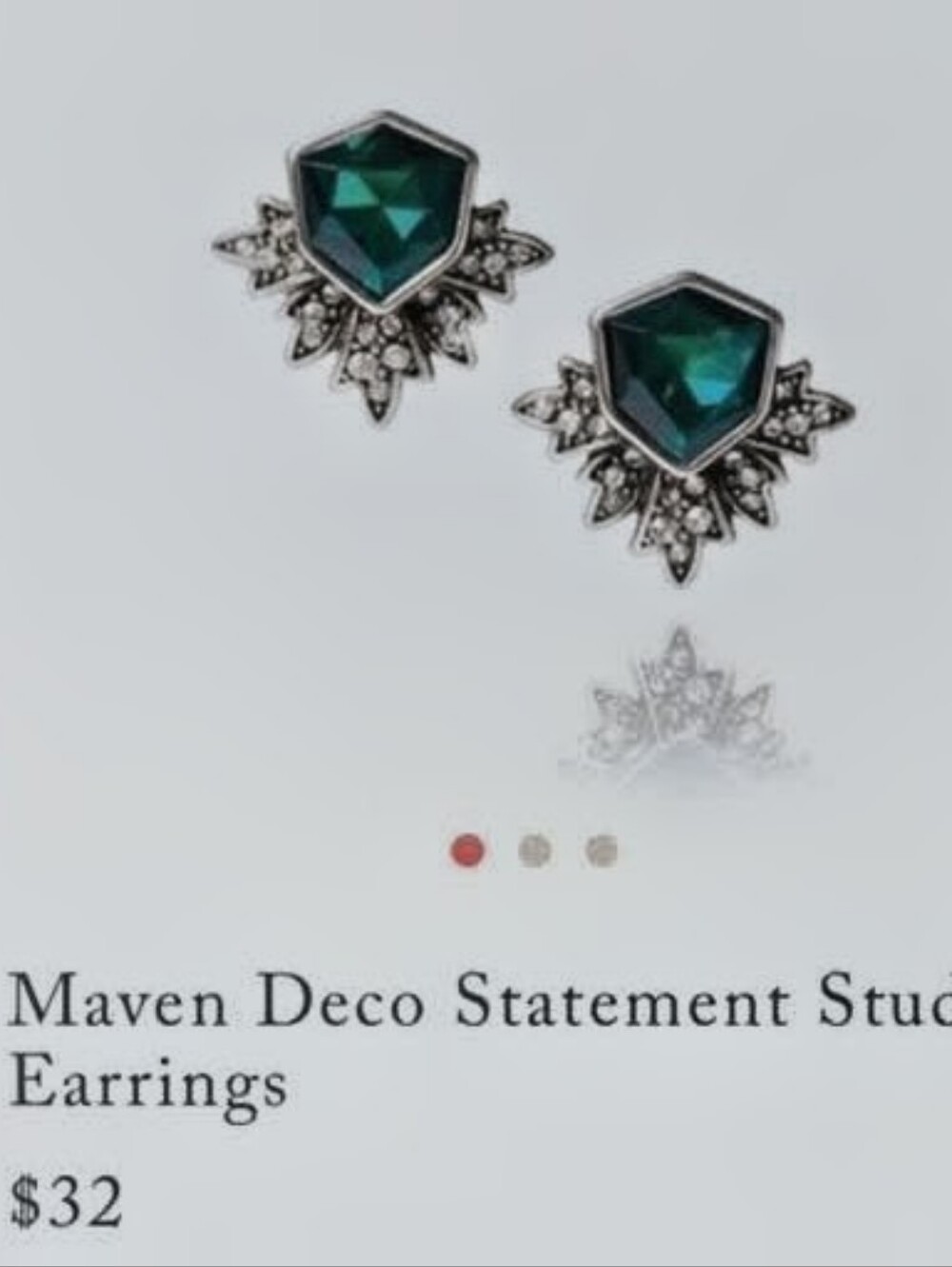 Chloe + Isabel Dark Emerald Shield Halo Stud Earrings